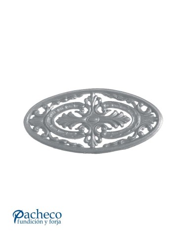 Plafón Ornamental de Hierro Fundido Ovalado Relieve Una Cara