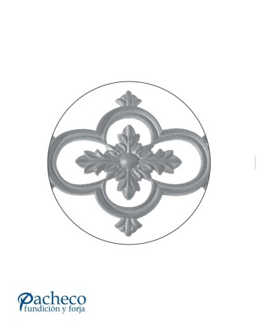 Plafón Panot con Adorno Central de Hierro Fundido Relieve Una Cara