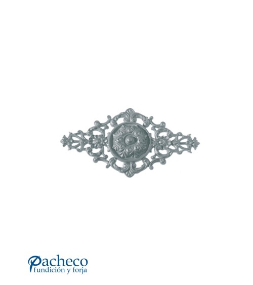 Plafón de Hierro Fundido Ornamental con Filigrana y Rosetón Central