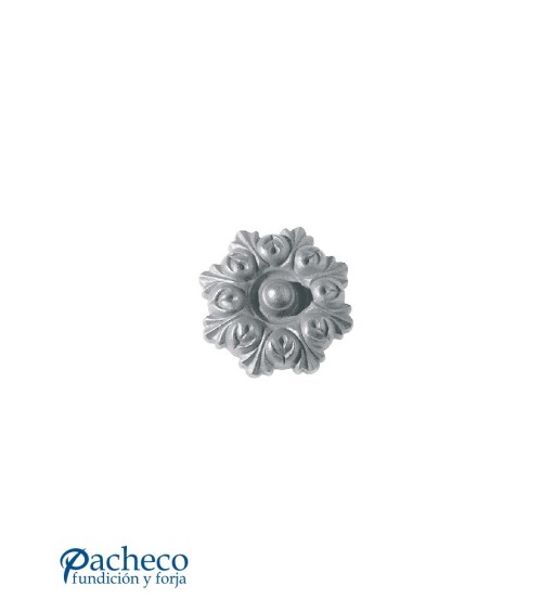Rosetón Floral con Botón Central de Hierro Fundido