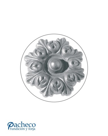 Rosetón Floral con Botón Central de Hierro Fundido