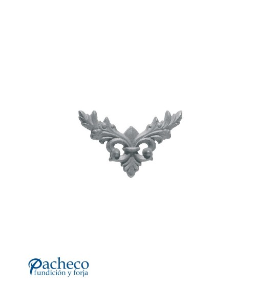 Plafón Flor de Lis con Ramas Laterales de Hierro Fundido