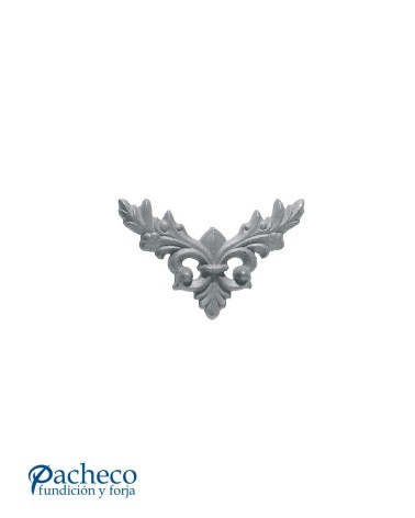 Plafón Flor de Lis con Ramas Laterales de Hierro Fundido