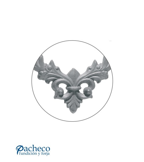 Plafón Flor de Lis con Ramas Laterales de Hierro Fundido