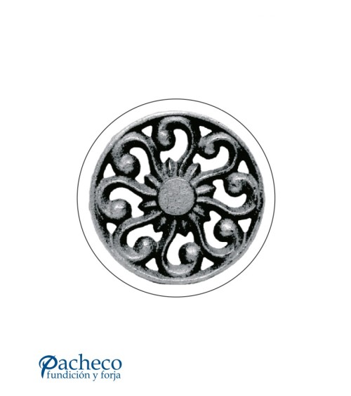 Rosetón Calado con Roleos de Hierro Fundido