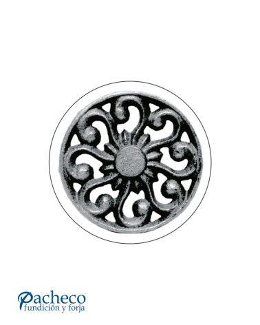 Rosetón Calado con Roleos de Hierro Fundido
