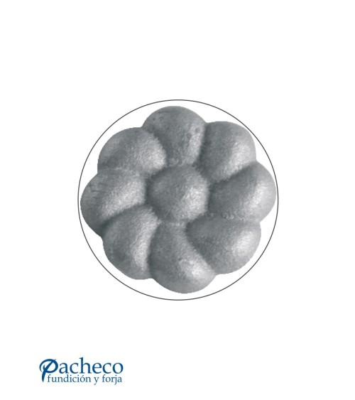 Rosetón Botón Floral de Hierro Fundido