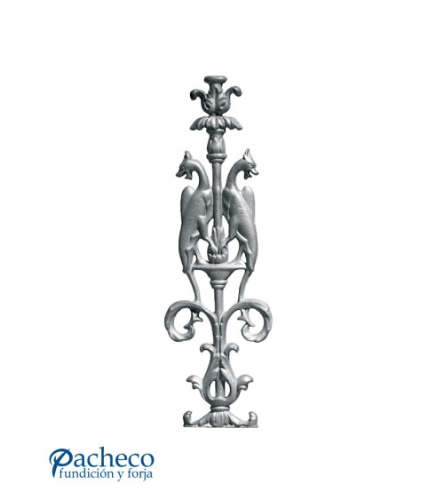 Pieza Central de Hierro Fundido Vertical Ornamental