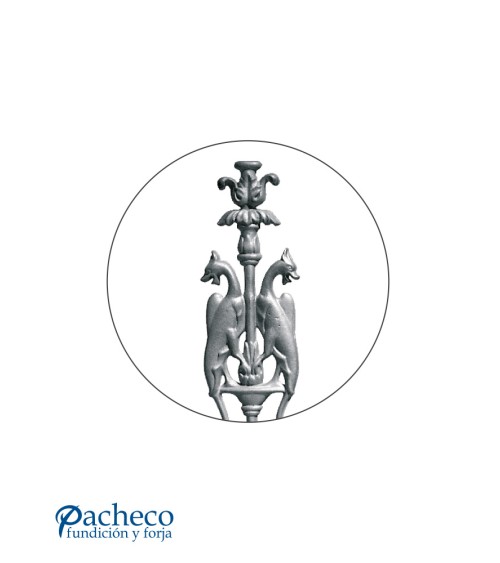 Pieza Central de Hierro Fundido Vertical Ornamental