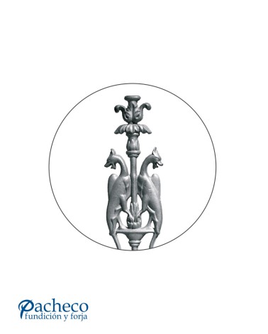 Pieza Central de Hierro Fundido Vertical Ornamental