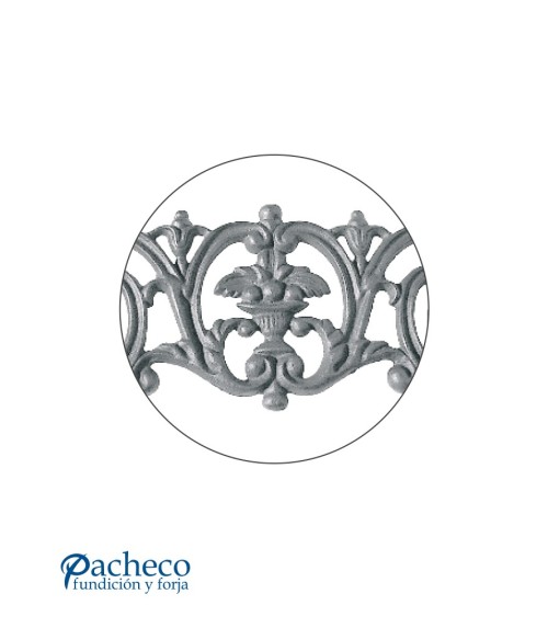 Adorno Central de Hierro Fundido Ornamental Rectangular