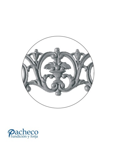 Adorno Central de Hierro Fundido Ornamental Rectangular