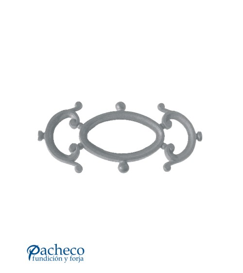 Pieza central de Hierro Fundido Óvalo con Adornos