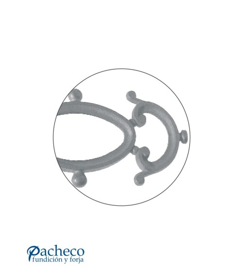 Pieza central de Hierro Fundido Óvalo con Adornos