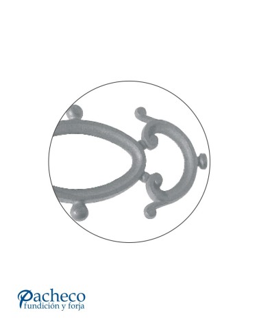 Pieza central de Hierro Fundido Óvalo con Adornos