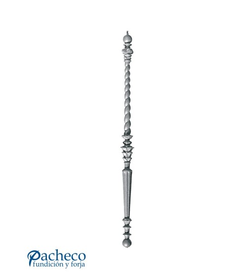 Balaustre de Hierro Fundido Decorativo para Vallas con Cuerpo Entorchado