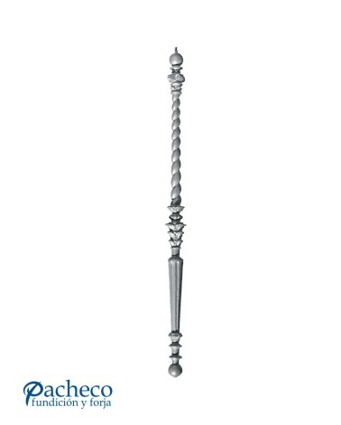 Balaustre de Hierro Fundido Decorativo para Vallas con Cuerpo Entorchado