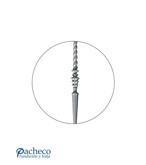 Balaustre de Hierro Fundido Decorativo para Vallas con Cuerpo Entorchado