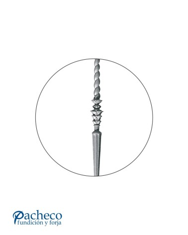 Balaustre de Hierro Fundido Decorativo para Vallas con Cuerpo Entorchado