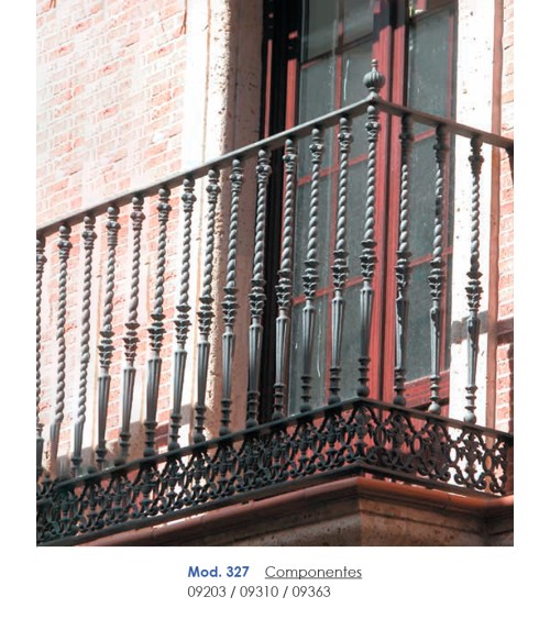 Balaustre de Hierro Fundido Decorativo para Vallas con Cuerpo Entorchado