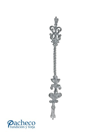 Jabalcon de Aluminio Fundido Ornamental para Barandillas Relieve Dos Caras M8