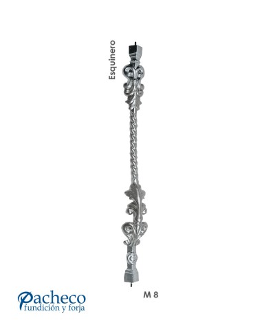 Jabalcon de Aluminio Fundido Ornamental Esquinero M8