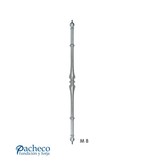 Balaustre de Aluminio Fundido Liso Abarrilado para Barandillas M8