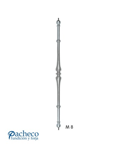 Balaustre de Aluminio Fundido Liso Abarrilado para Barandillas M8