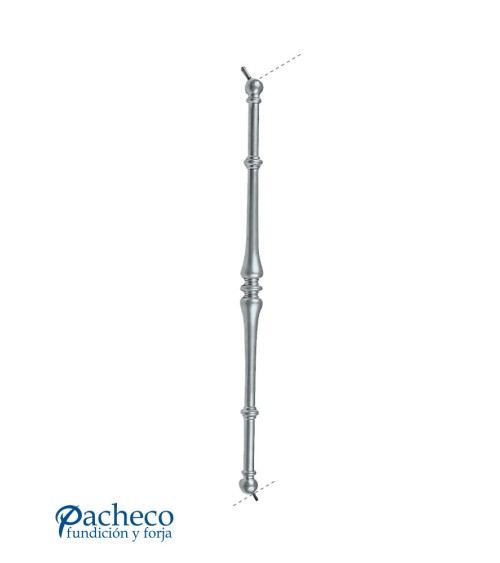 Balaustre de Aluminio Fundido Liso Abarrilado IZQ para Escaleras M8