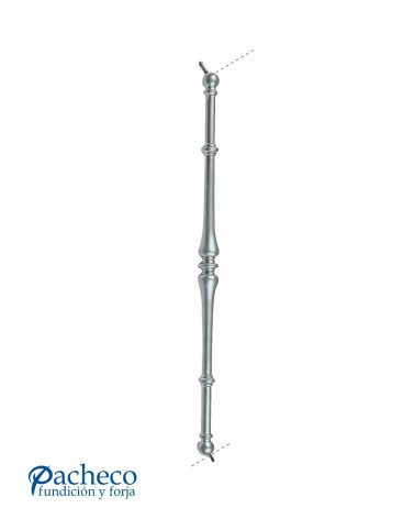 Balaustre de Aluminio Fundido Liso Abarrilado IZQ para Escaleras M8