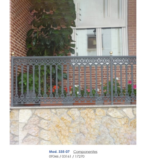 Balaustrada Ornamental de Fundición de Hierro para Vallas