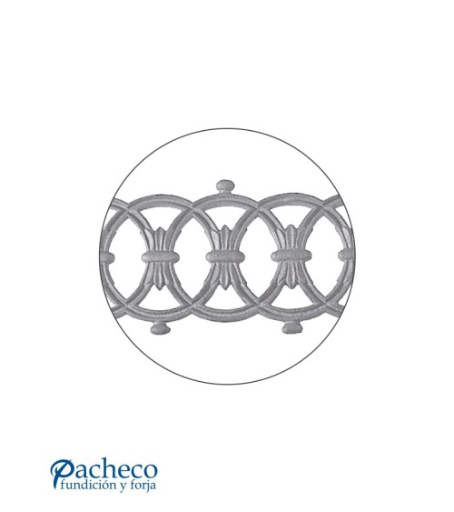 Solera de Hierro Fundido con Aros Entrelazados y Ornamento Central