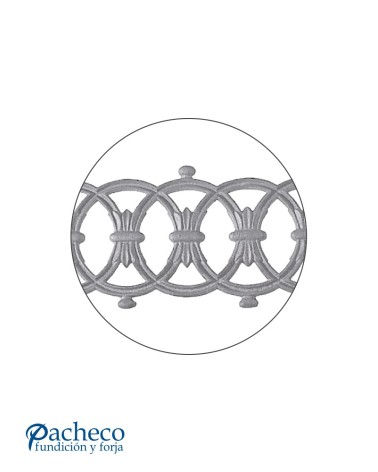 Solera de Hierro Fundido con Aros Entrelazados y Ornamento Central