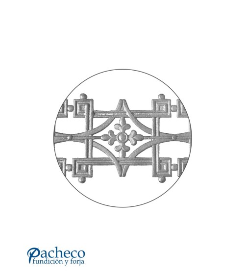 Solera de Hierro Fundido Ornamental  Rombos con Adornos de Fundido