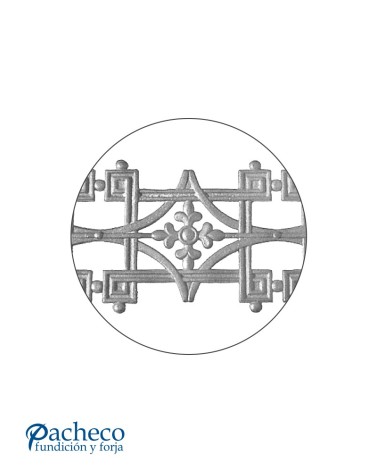 Solera de Hierro Fundido Ornamental  Rombos con Adornos de Fundido