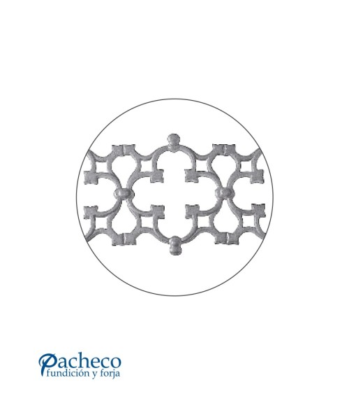 Solera de Hierro Fundido Ornamental con Tréboles Entrelazados