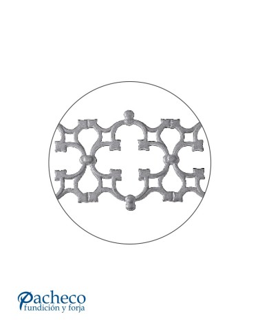 Solera de Hierro Fundido Ornamental con Tréboles Entrelazados