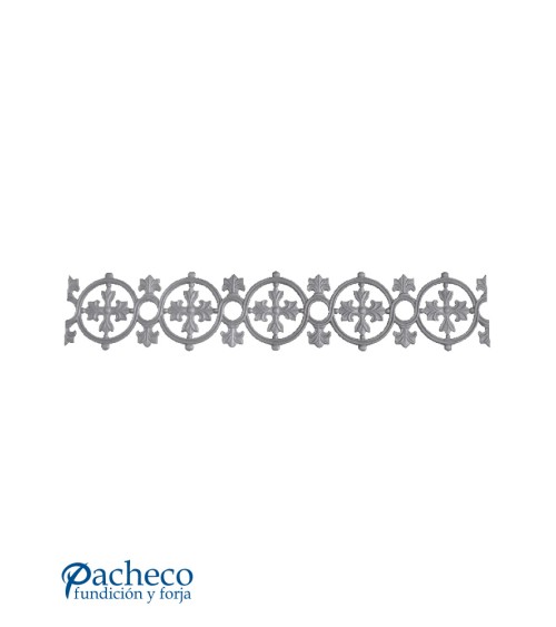 Solera de Hierro Fundido con Aros y Adornos para Barandillas