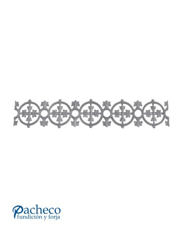 Solera de Hierro Fundido con Aros y Adornos para Barandillas