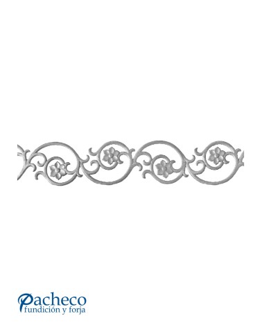 Solera de Hierro Fundido con Rosetas de Fundido para Barandillas o Ventanas