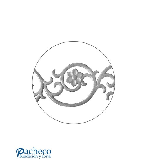 Solera de Hierro Fundido con Rosetas de Fundido para Barandillas o Ventanas