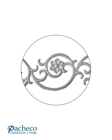 Solera de Hierro Fundido con Rosetas de Fundido para Barandillas o Ventanas