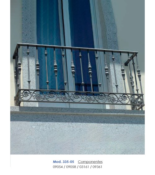 Solera de Hierro Fundido con Rosetas de Fundido para Barandillas o Ventanas