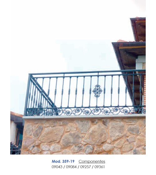 Solera de Hierro Fundido con Rosetas de Fundido para Barandillas o Ventanas