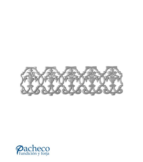 Solera de Hierro Fundido con Adornos de Hojas para Barandillas