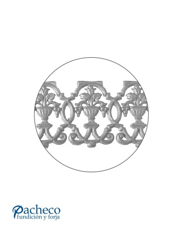 Solera de Hierro Fundido con Adornos de Hojas para Barandillas