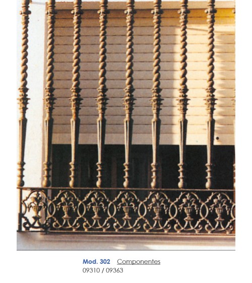 Solera de Hierro Fundido con Adornos de Hojas para Barandillas