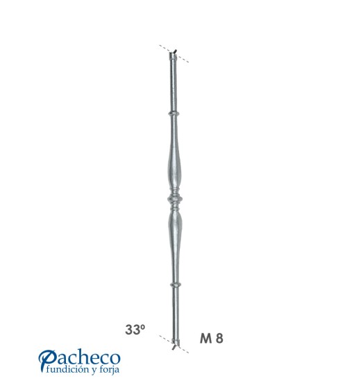 Balaustre de Aluminio Fundido Abarrilado Estilizado para Escaleras M8