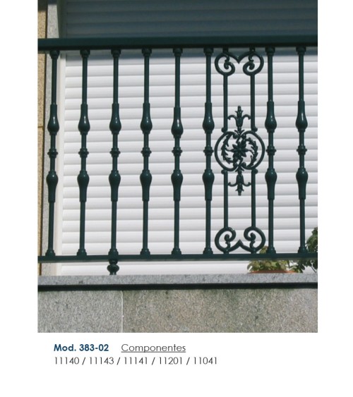 Balaustrada de Aluminio Fundido Ornamental  Con Rosetón Central M8 x2