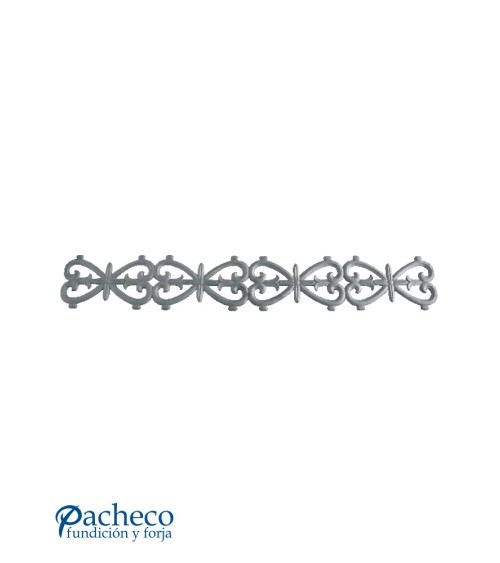 Solera de Hierro Fundido para Barandillas o Ventanas con Corazones Enfrentados